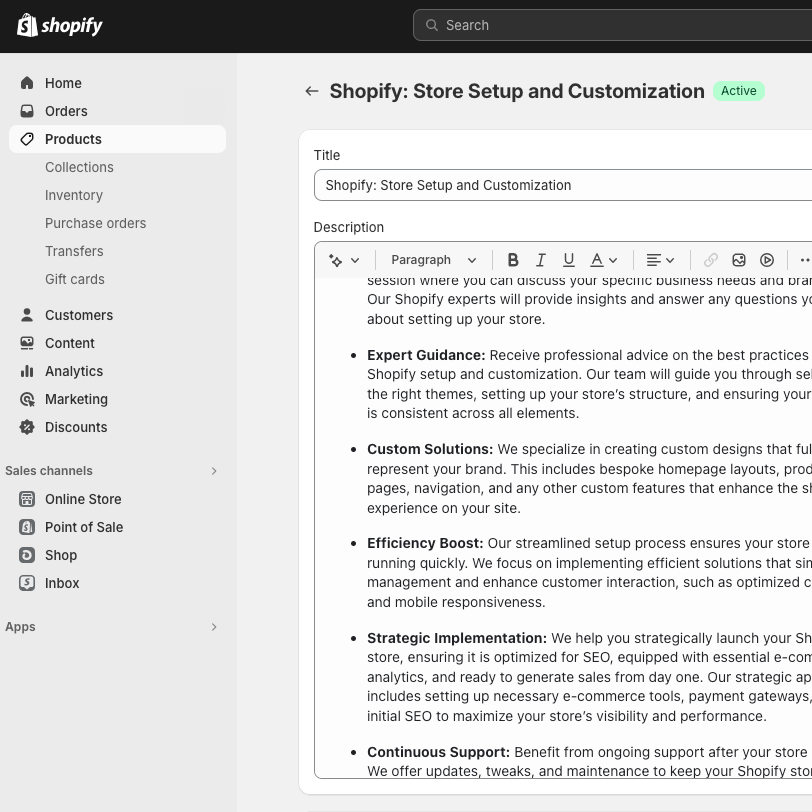 Shopify General Help Service