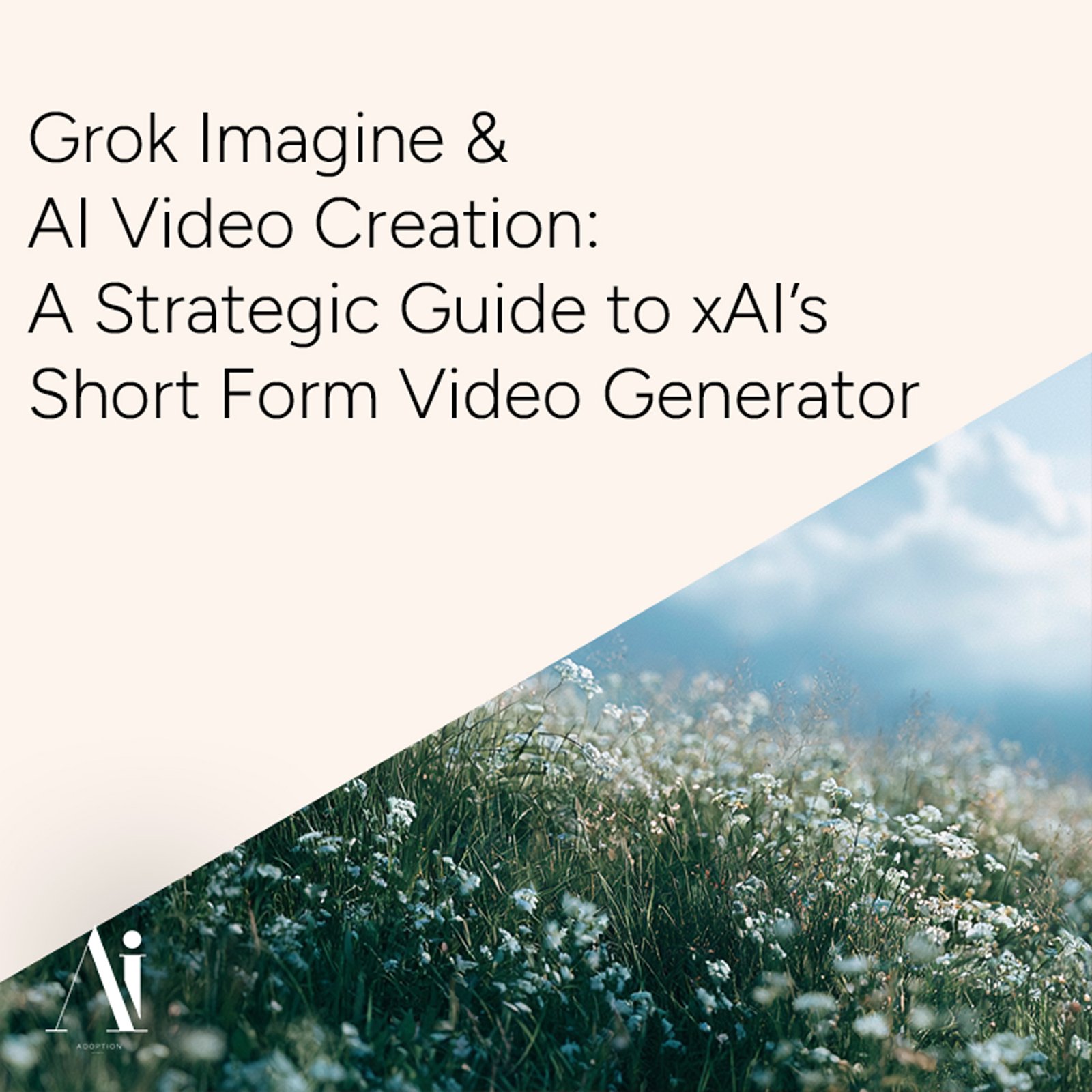 Grok Imagine AI video creation strategic guide xAI short form video generator meadow illustration