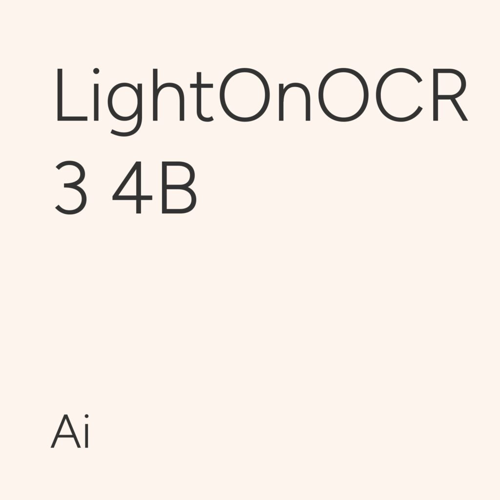 LightOnOCR 3 4B document intelligence featured